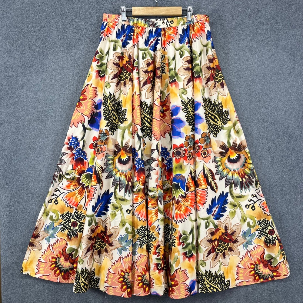 Calypso St. Barth Maxi Skirt Womens Medium Multicolor Floral Elastic Waist Boho